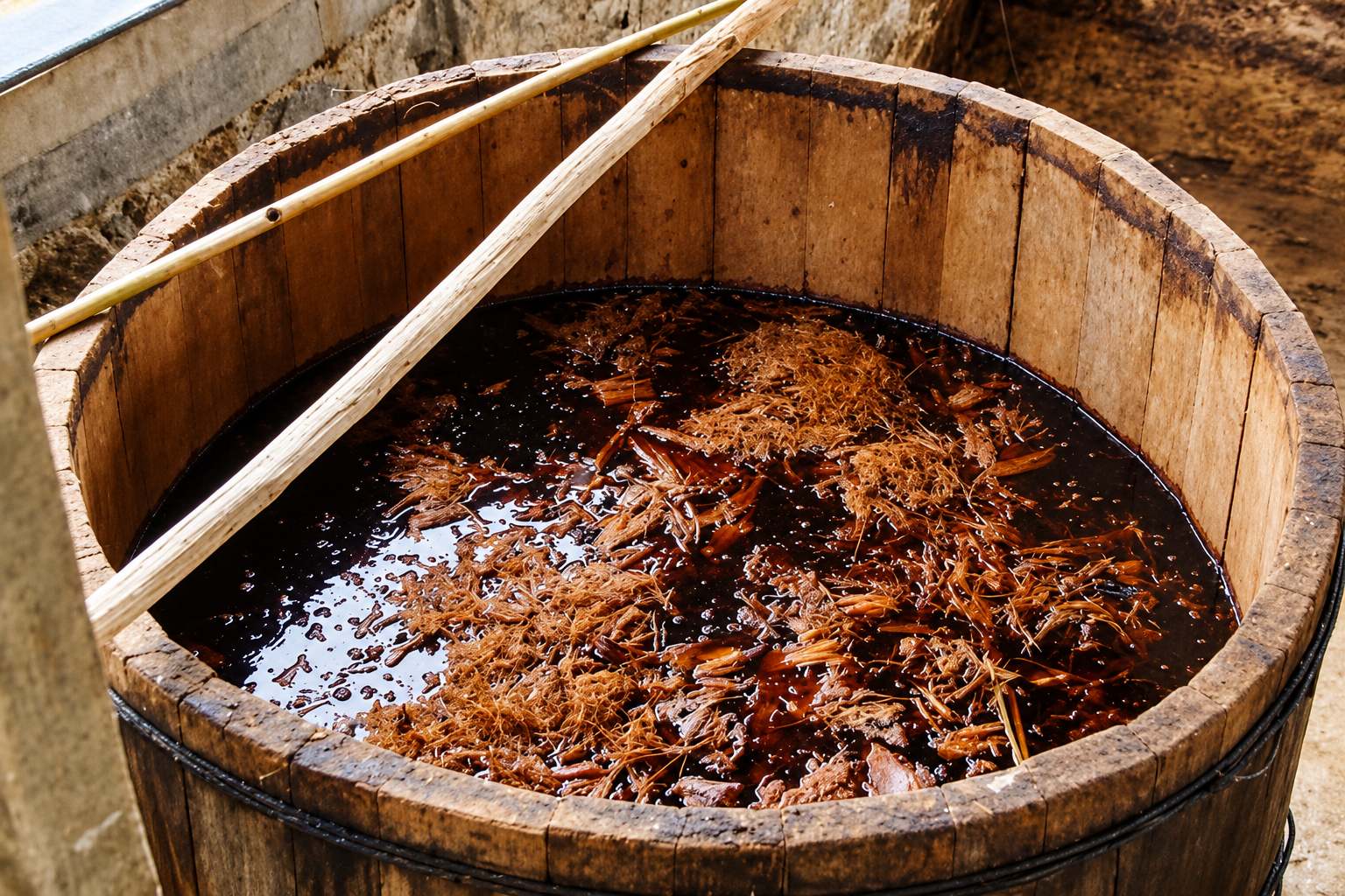 Fermentación natural del mezcal